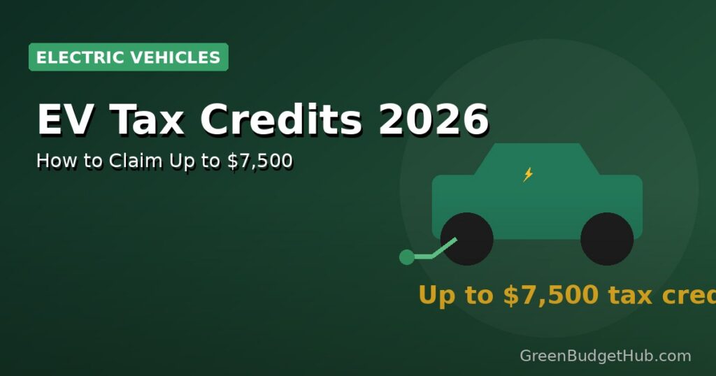 Electric car charging with tax credit document — EV tax credits guide 2026