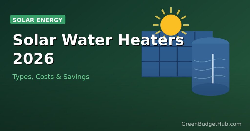 Solar water heater panels on a rooftop — types, costs and savings 2026