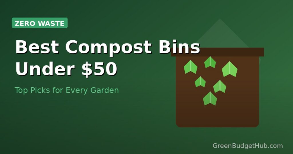 Compost bin in a garden with green leaves — best picks under 50 dollars