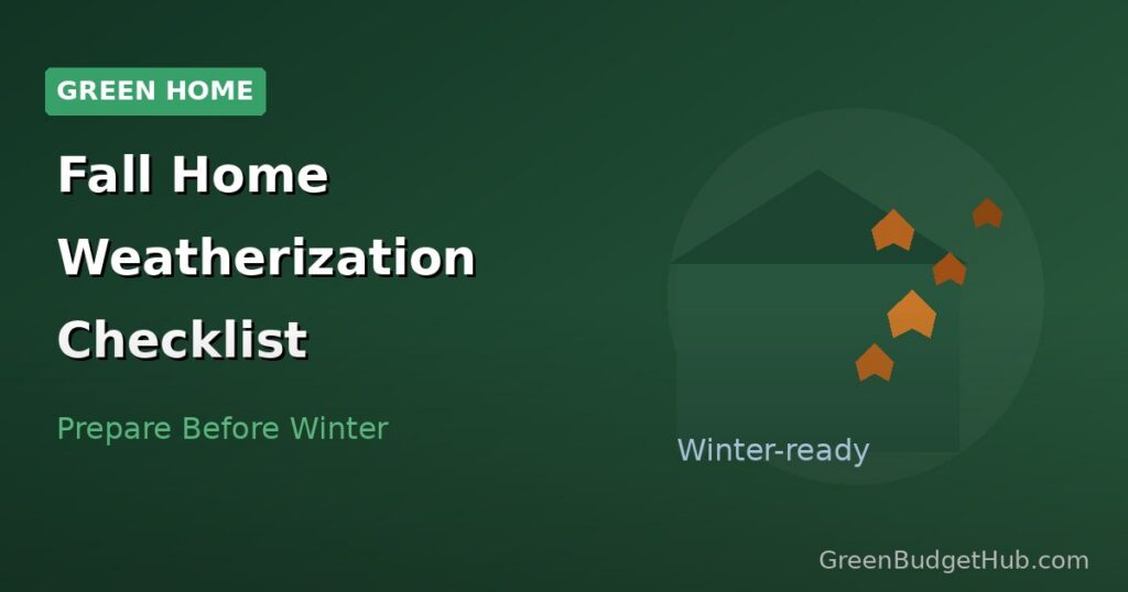 House in autumn with fallen leaves — fall weatherization checklist before winter
