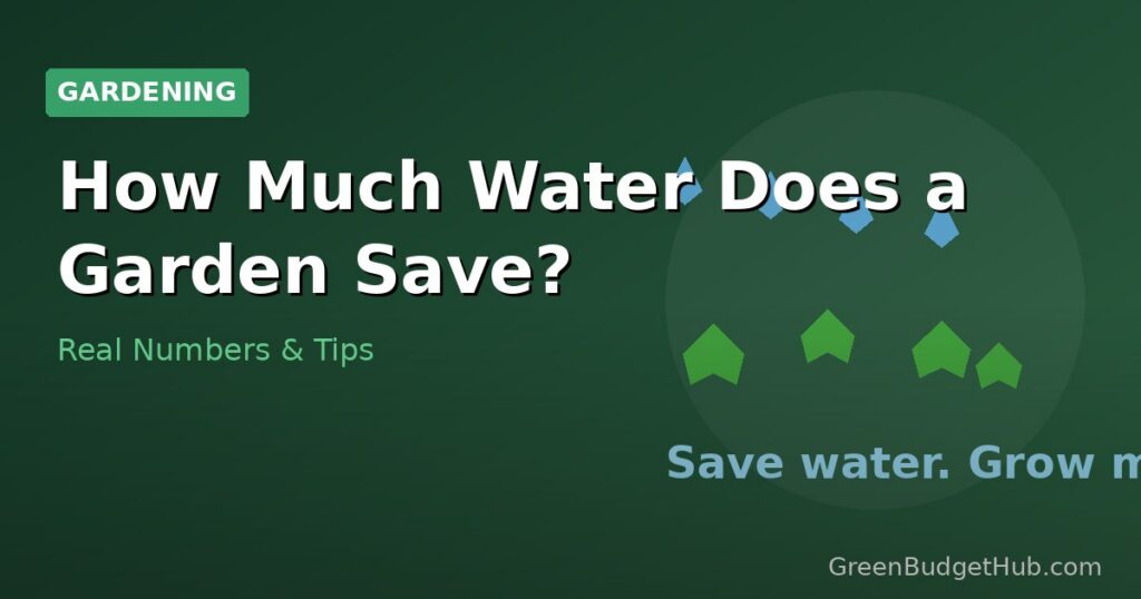 Garden with water droplets — how much water a garden saves per year