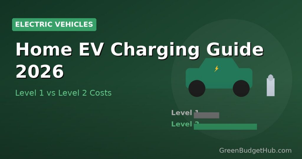 Electric car charging at Level 2 station — home EV charging guide 2026