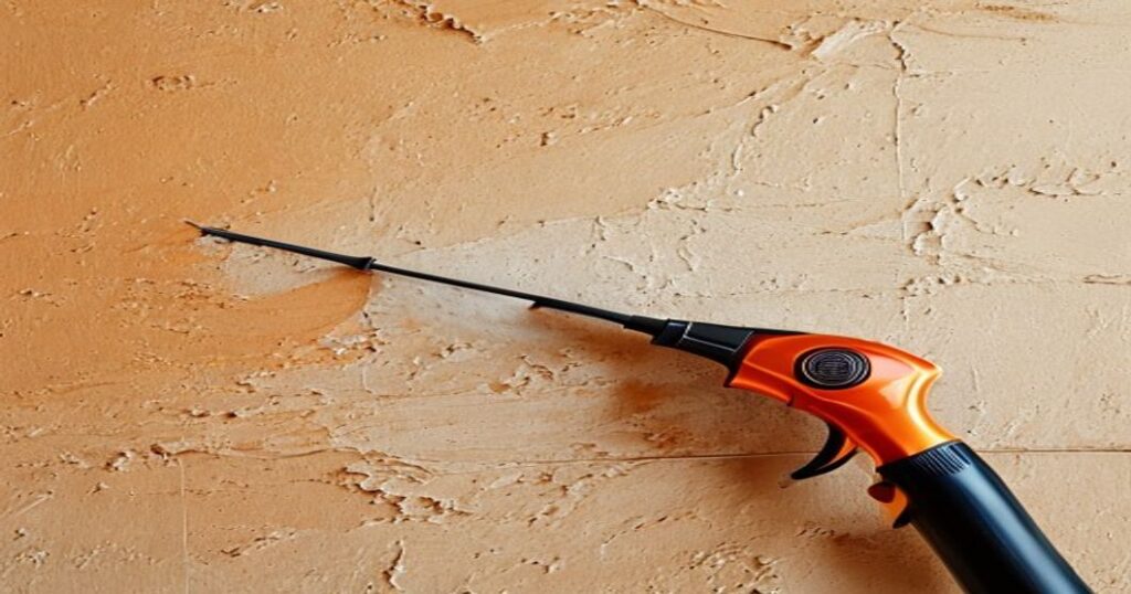 Close-up of textured drywall wall finish techniques